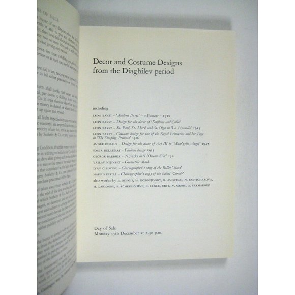 Decor Costume Design Diaghilev Ksiaseff Sothebys Catalog 1 & 2 Dance Ballet 1969 - Picture 4 of 8